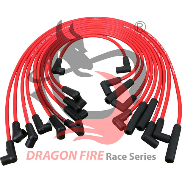 Dragon Fire Race Series High Performance 10.2mm Ignition Spark Plug Wire Set Compatible Replacement For 1992-1997 Chevy GM LT1 LT4 5.7L 4.3L Oem Fit PWLT1-DF 